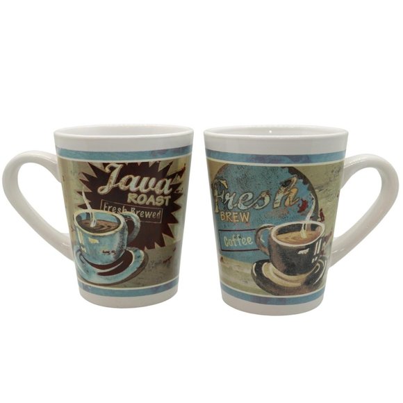 Royal Norfolk Java Roast Fresh Brew Coffee Mug Set - Picture 1 of 10